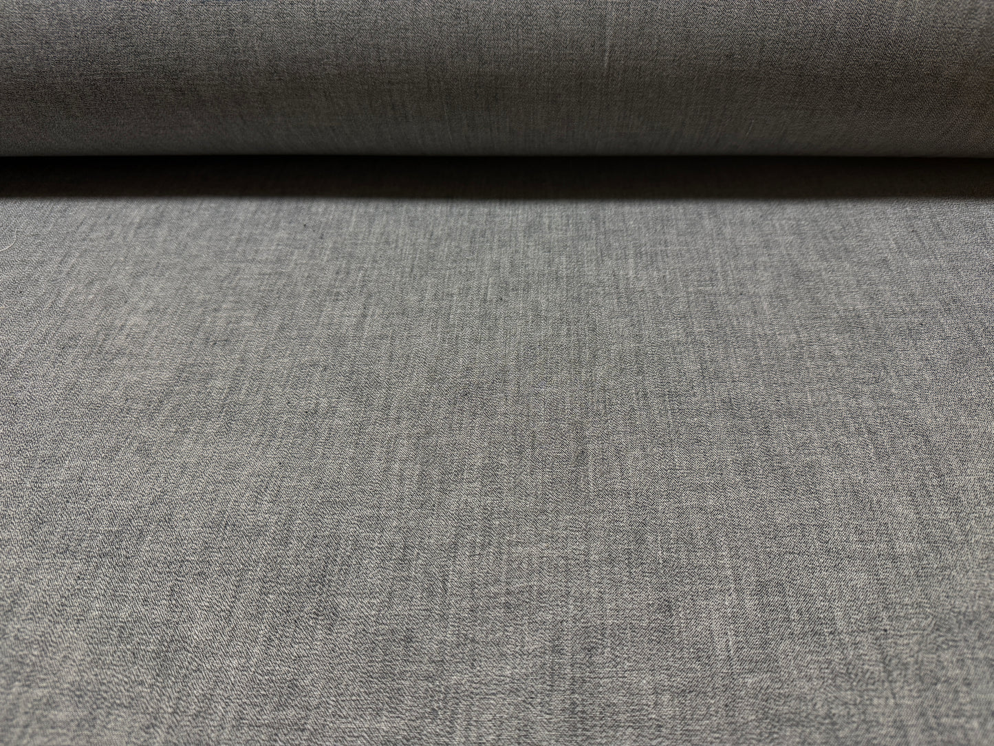 Okayama Denim 6 oz Japanese Gray Chambray Fabric with Red Selvage by the yard.