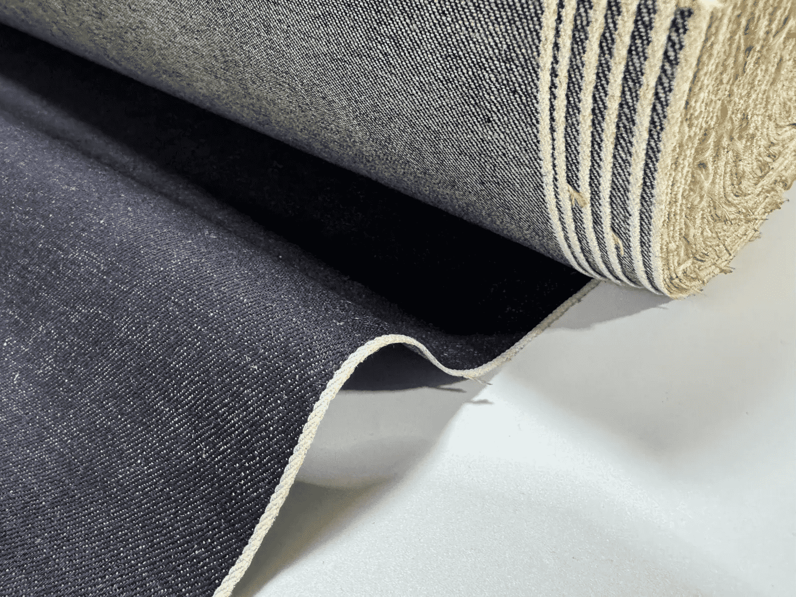 Okayama Denim | 13.5oz Cotton Linen Selvage Indigo by Yard | KOFUYA