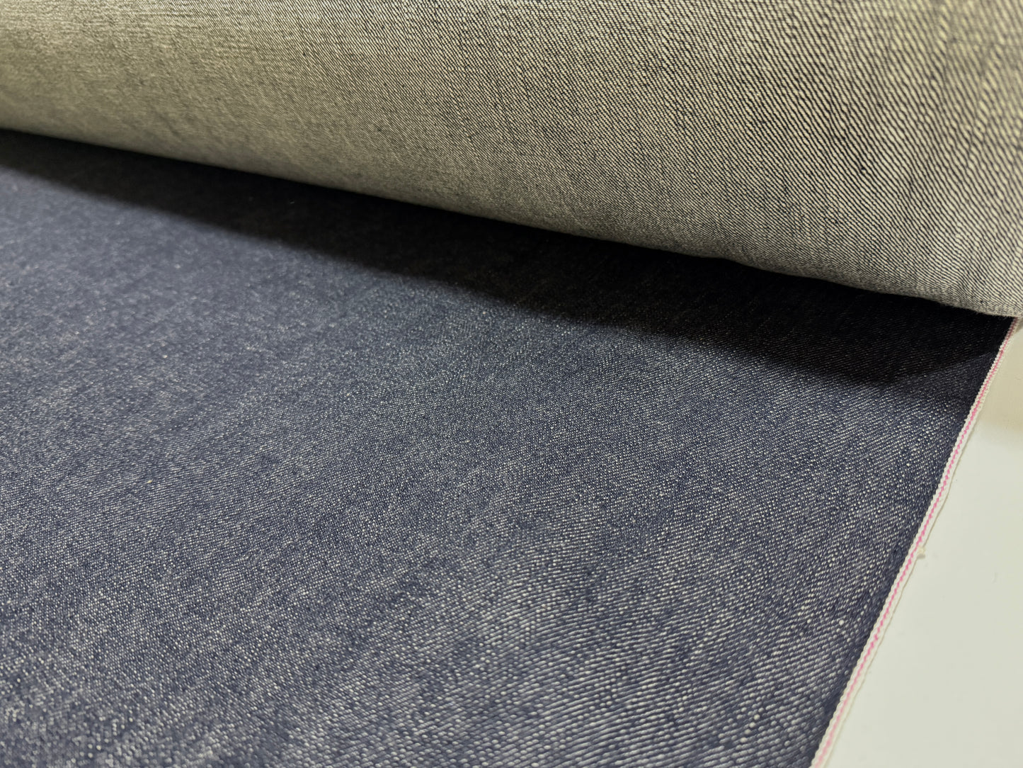 Okayama Denim 13.5oz indigo kibata Japanese selvage fabric yard showcasing rich texture and premium quality.