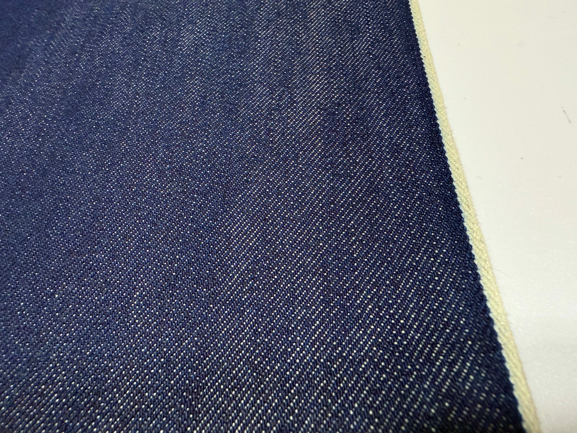 Okayama Denim | 15oz indigo selvage Japanese blue fabric with matching selvage edges.