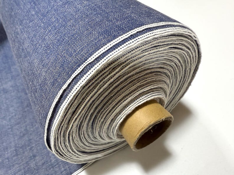 Okayama Fabric | 7.5 oz Japanese Indigo Cotton One-washed Dungaree Fabric By The Yard