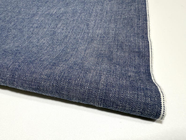 Okayama Fabric | 7.5 oz Japanese Indigo Cotton One-washed Dungaree Fabric By The Yard