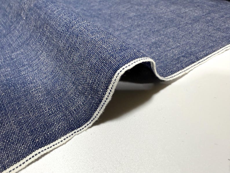 Okayama Fabric | 7.5 oz Japanese Indigo Cotton One-washed Dungaree Fabric By The Yard