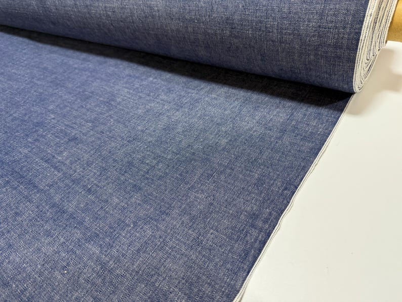 Okayama Fabric | 7.5 oz Japanese Indigo Cotton One-washed Dungaree Fabric By The Yard
