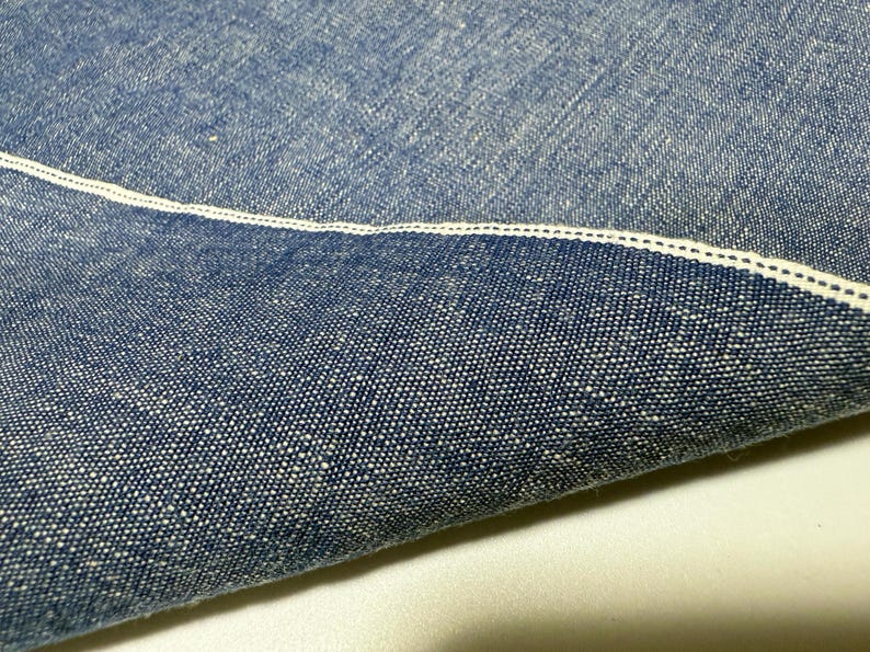 Okayama Fabric | 7.5 oz Japanese Indigo Cotton One-washed Dungaree Fabric By The Yard