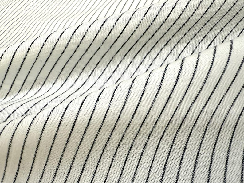 Okayama Fabric | 4.5 oz Japanese Cotton Stripe Chambray Fabric By The Yard