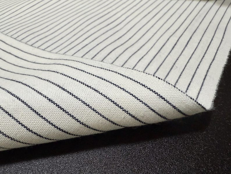 Okayama Fabric | 4.5 oz Japanese Cotton Stripe Chambray Fabric By The Yard