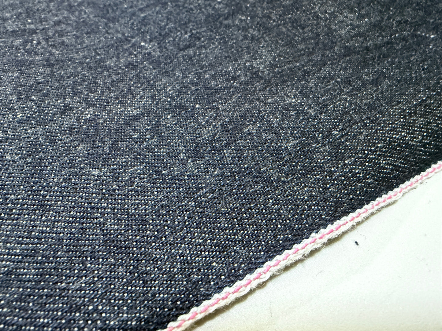 Okayama Denim | 13oz Indigo Kibata With Pink selvage Fabric Yard