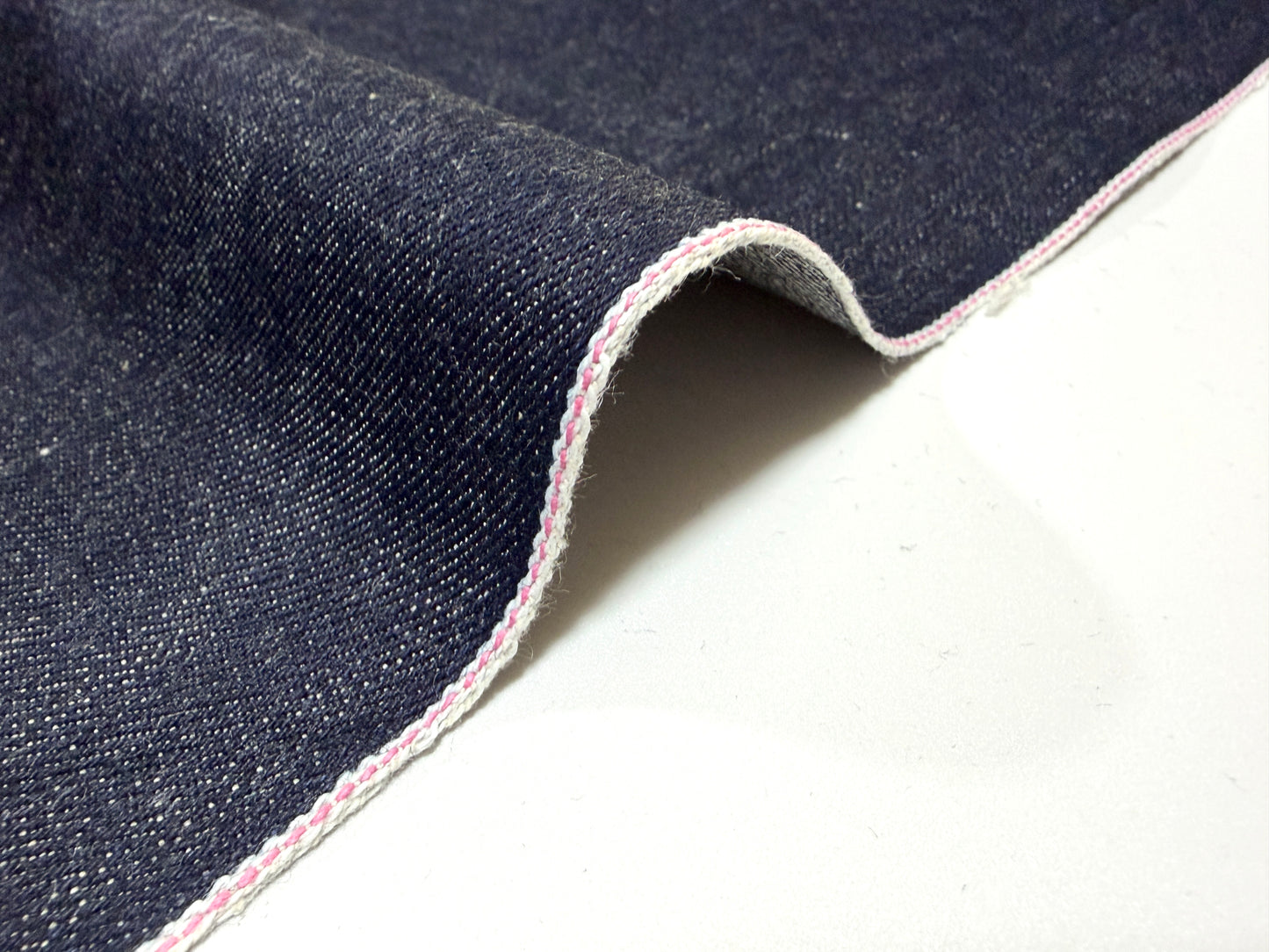 Okayama Denim | 13oz Indigo Kibata With Pink selvage Fabric Yard