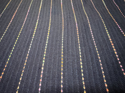 Okayama Denim Sashiko fabric with colorful stripes, lightweight and soft, perfect for sewing projects.