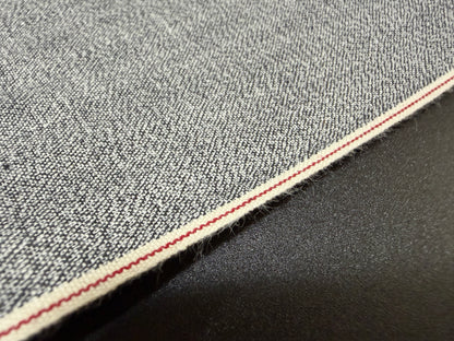 Okayama Denim 6 oz Japanese Gray Chambray fabric featuring red selvage by the yard.
