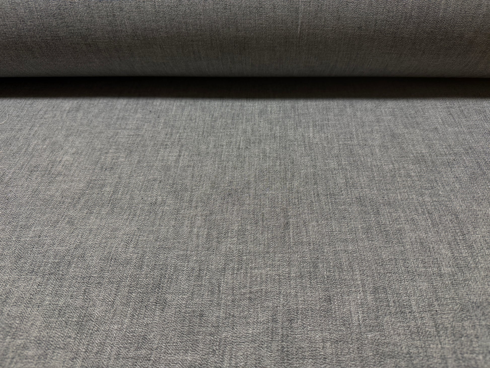 Okayama Denim 6 oz Japanese Gray Chambray Fabric with Red Selvage by the yard.