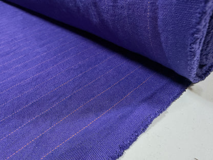 Okayama Fabric | 11.7 oz Japanese Vintage-Inspired Striped Chino Purple