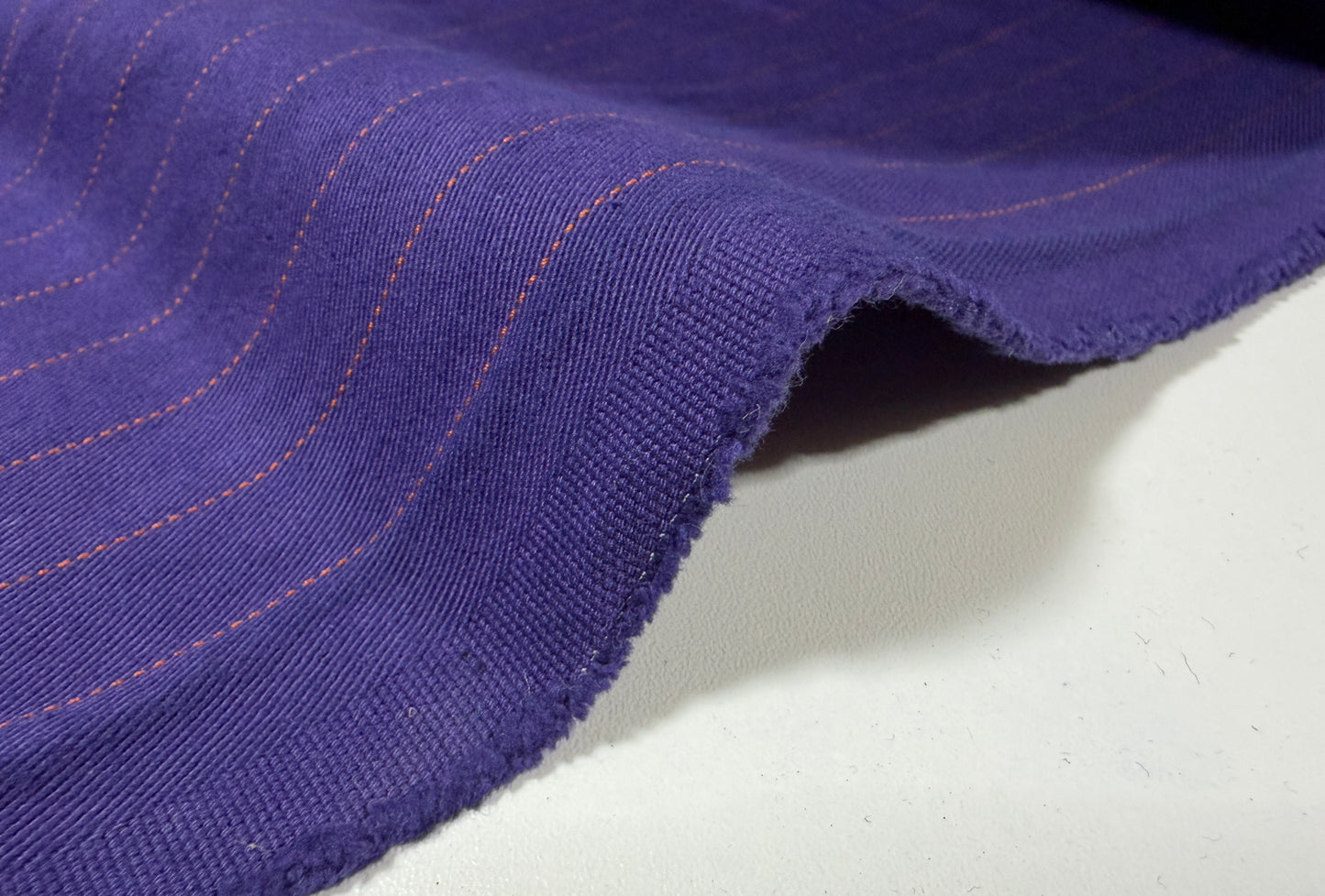 Okayama Fabric | 11.7 oz Japanese Vintage-Inspired Striped Chino Purple