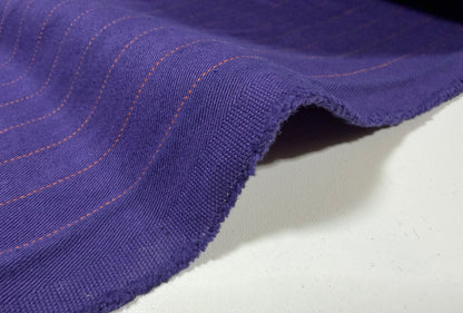 Okayama Fabric | 11.7 oz Japanese Vintage-Inspired Striped Chino Purple