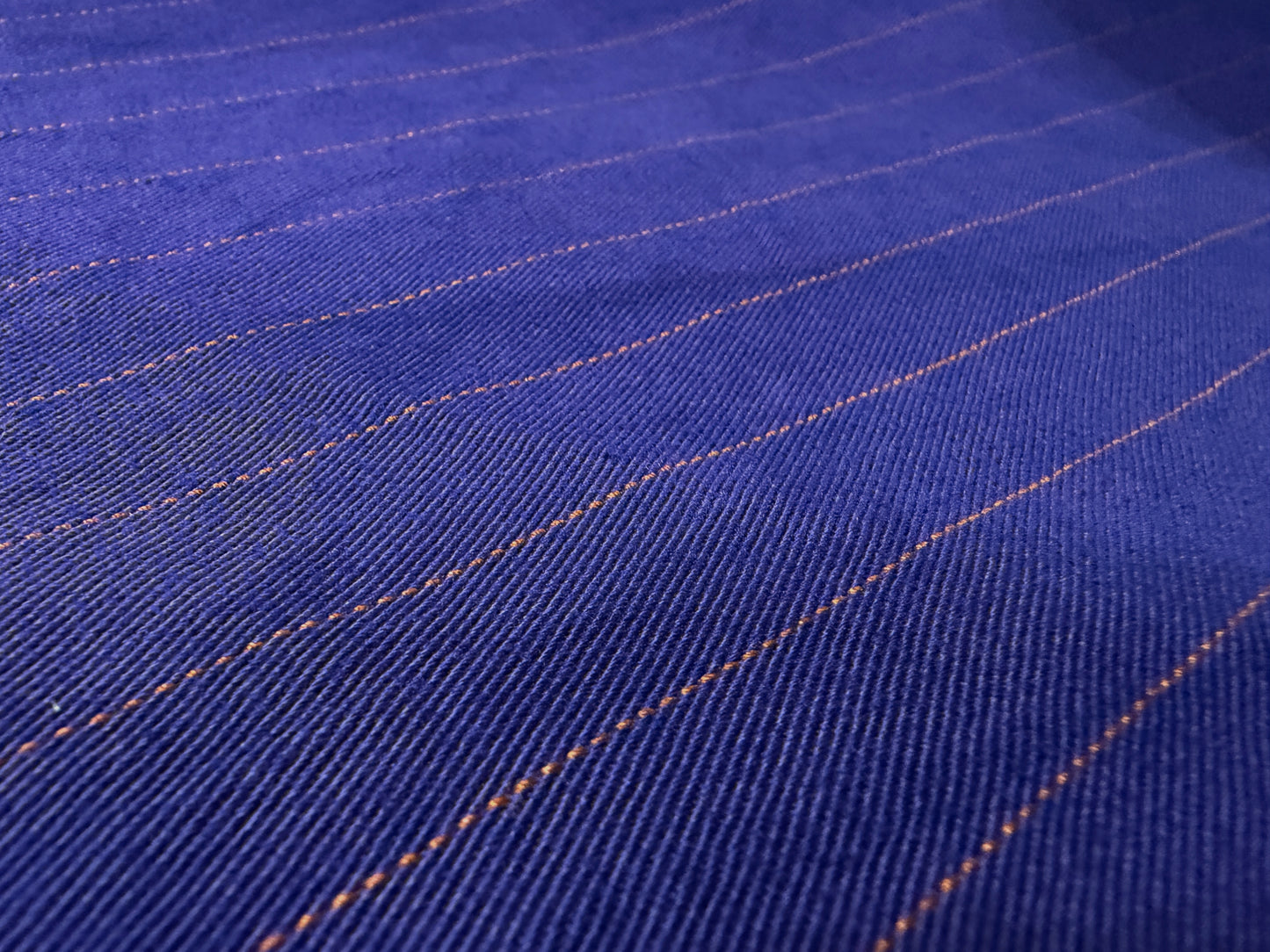 Okayama Fabric | 11.7 oz Japanese Vintage-Inspired Striped Chino Purple