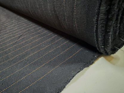 Okayama Fabric | 11.7 oz Japanese Vintage-Inspired Striped Chino Black