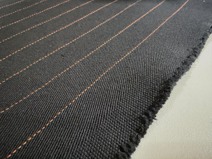 Okayama Fabric | 11.7 oz Japanese Vintage-Inspired Striped Chino Black