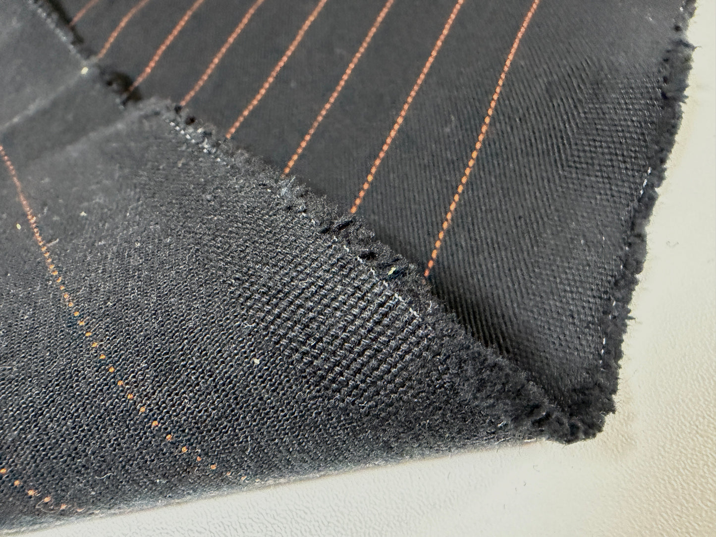 Okayama Fabric | 11.7 oz Japanese Vintage-Inspired Striped Chino Black