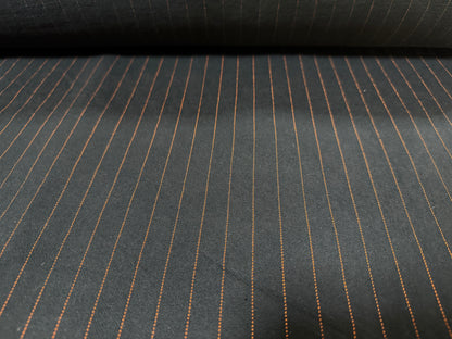 Okayama Fabric | 11.7 oz Japanese Vintage-Inspired Striped Chino Black