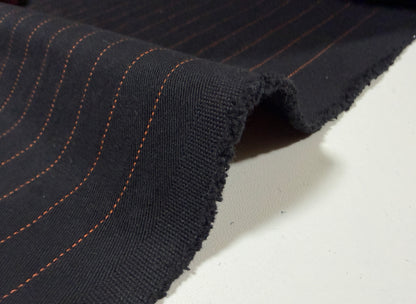 Okayama Fabric | 11.7 oz Japanese Vintage-Inspired Striped Chino Black