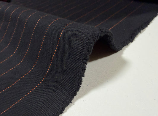 Okayama Fabric | 11.7 oz Japanese Vintage-Inspired Striped Chino Black