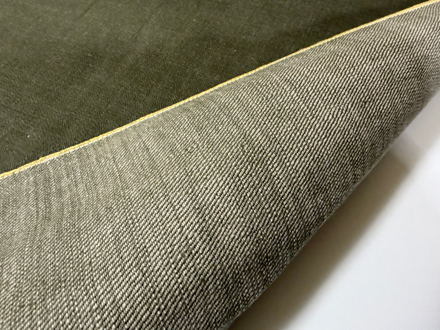 Okayama Denim | 11.5 oz olive Selvage denim Yellow ID