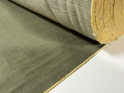 Okayama Denim | 10.2 oz olive Selvage "Kibata" Denim Yellow ID