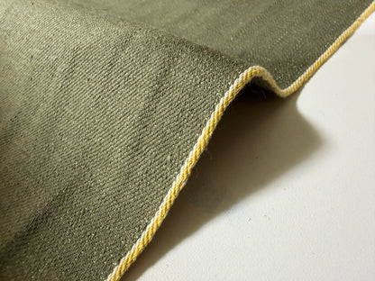 Okayama Denim | 10.2 oz olive Selvage "Kibata" Denim Yellow ID