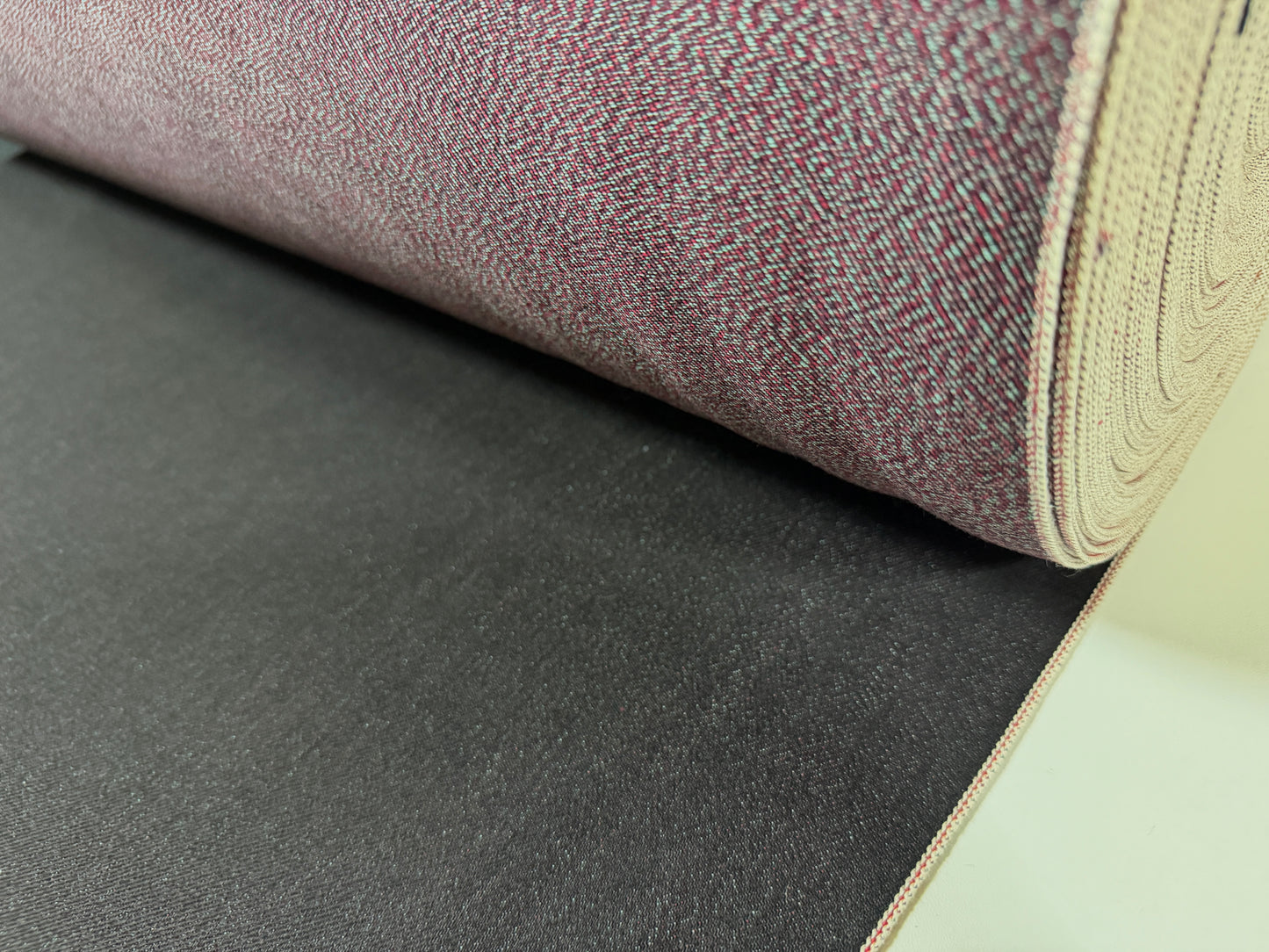 Okayama Denim | Rare 13 oz Black x Mix Color (Red) Cotton Black Selvage Denim – by Yard