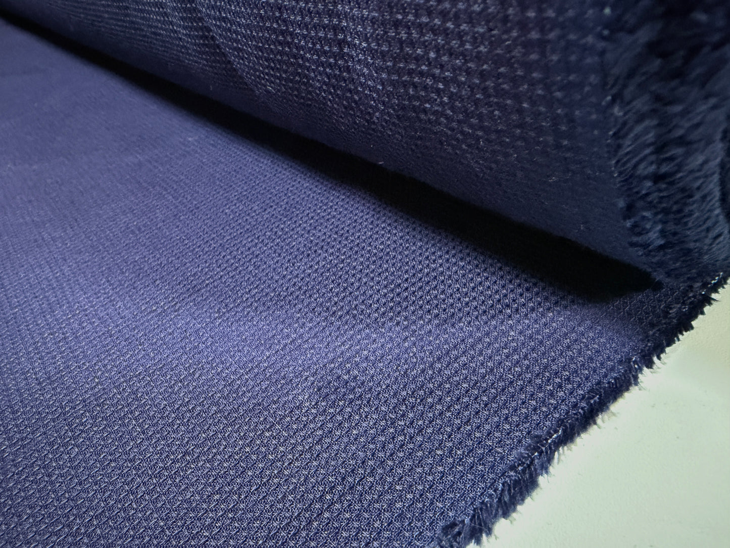 Okayama Fabric | 5.8 oz Indigo Cotton Waffle Fabric By The Yard