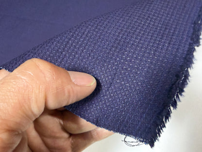 Okayama Fabric | 5.8 oz Indigo Cotton Waffle Fabric By The Yard