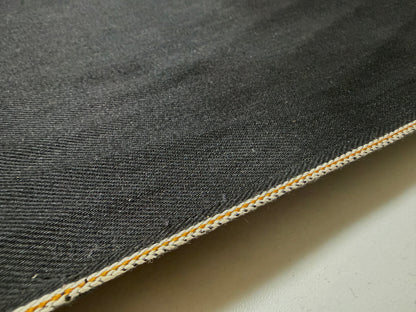 Okayama Denim | 10.5 oz Double-sided Black Denim Orange Selvage