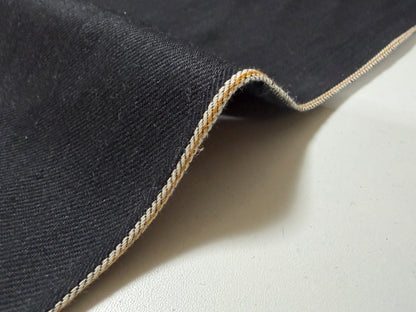 Okayama Denim | 10.5 oz Double-sided Black Denim Orange Selvage