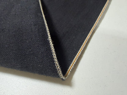 Okayama Denim | 10.5 oz Double-sided Black Denim Orange Selvage