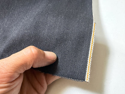 Okayama Denim | 10.5 oz Double-sided Black Denim Orange Selvage