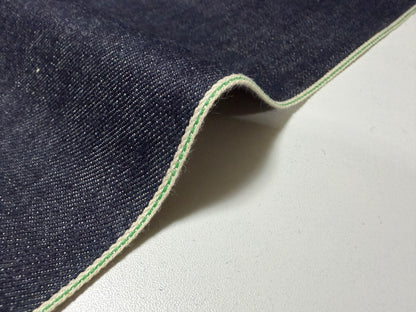 Okayama Denim | 13 oz Indigo Japanese denim Fabric Green Selvage