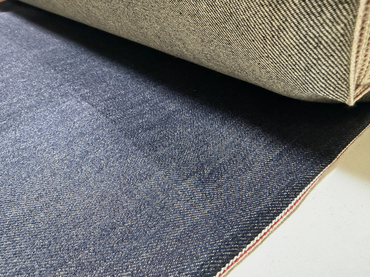 Okayama Denim | 13.5 oz Japanese Indigo x Light Beige Selvage Fabric