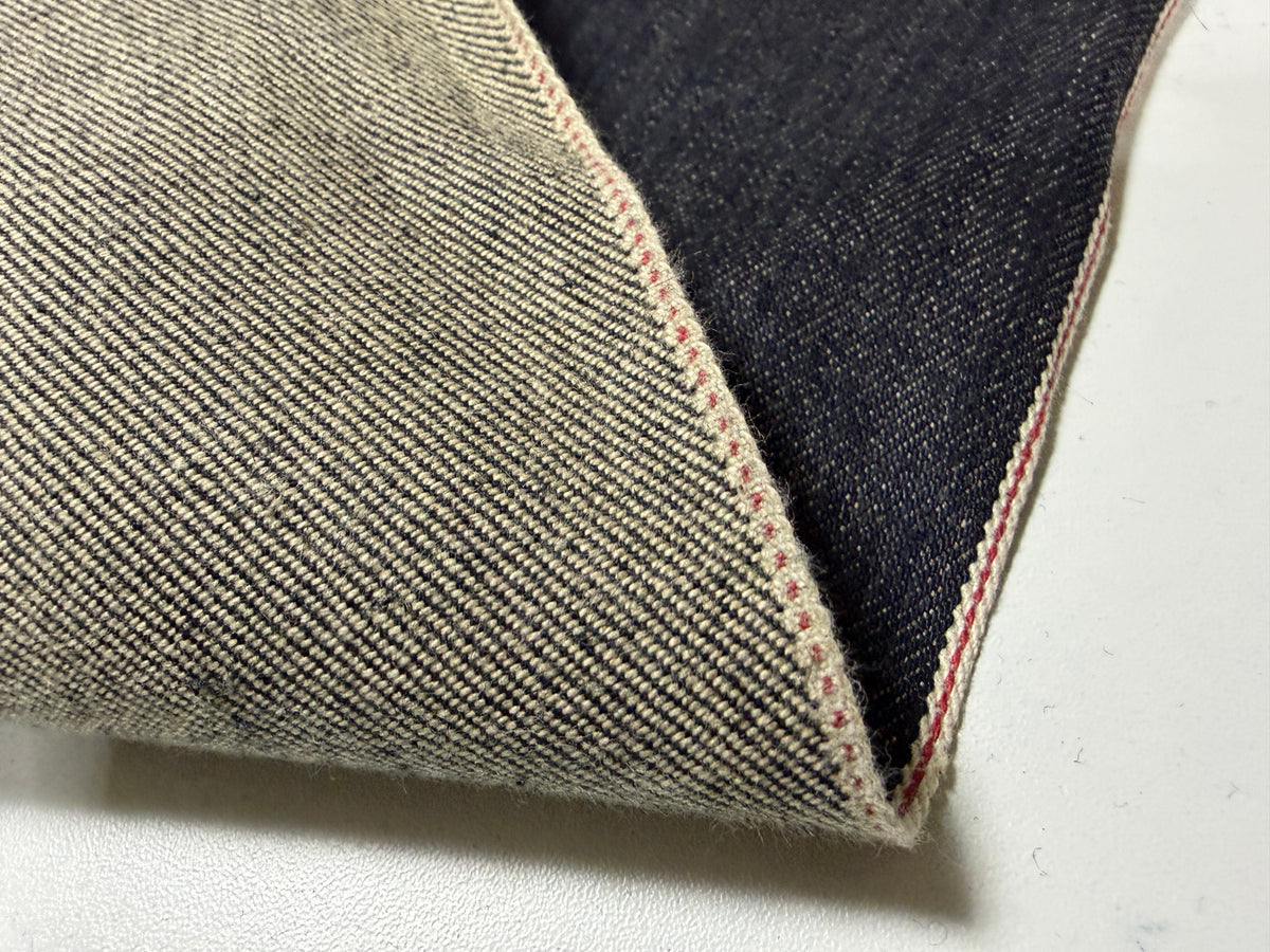 Okayama Denim | 13.5 oz Japanese Indigo x Light Beige Selvage Fabric