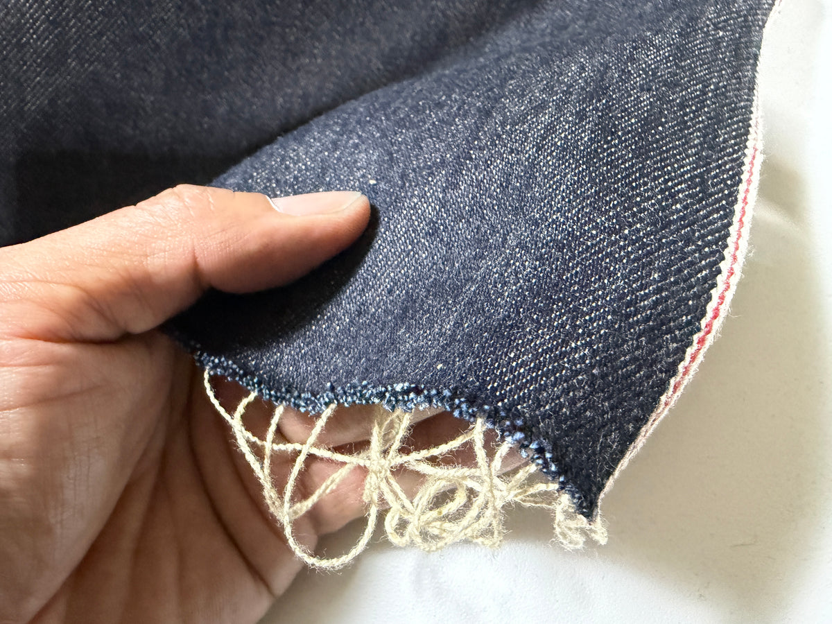 Okayama Denim | 13.5 oz Japanese Indigo x Light Beige Selvage Fabric