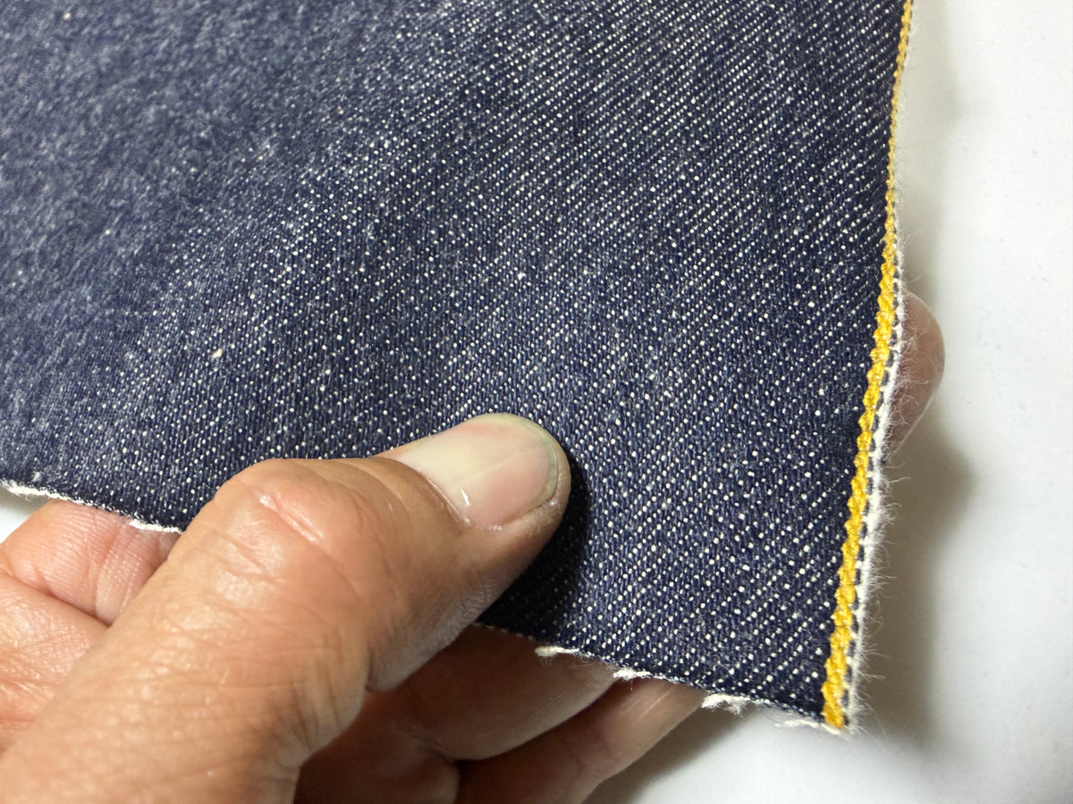 Okayama Denim | 12 oz Indigo Japanese denim Fabric Yellow Selvage