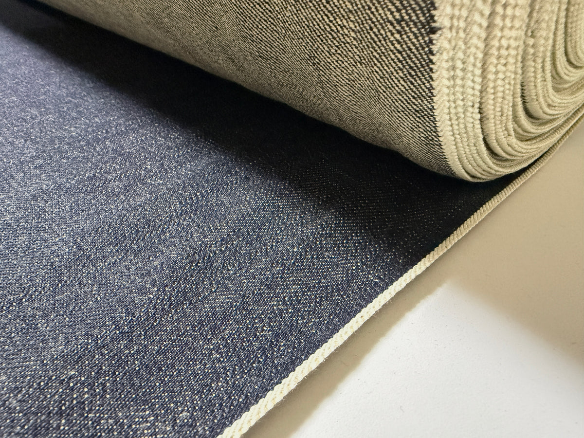Okayama Denim | 13.8 oz Indigo x Light Beige Slubby Selvage Japanese Fabric