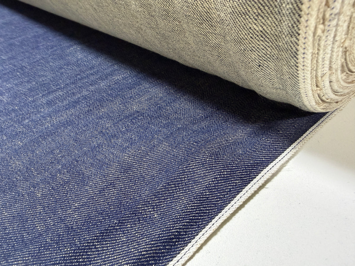 Okayama Denim | 9.5oz Cotton Linen Selvage Japanese Indigo by Yard