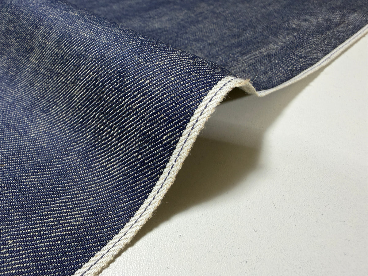 Okayama Denim | 9.5oz Cotton Linen Selvage Japanese Indigo by Yard