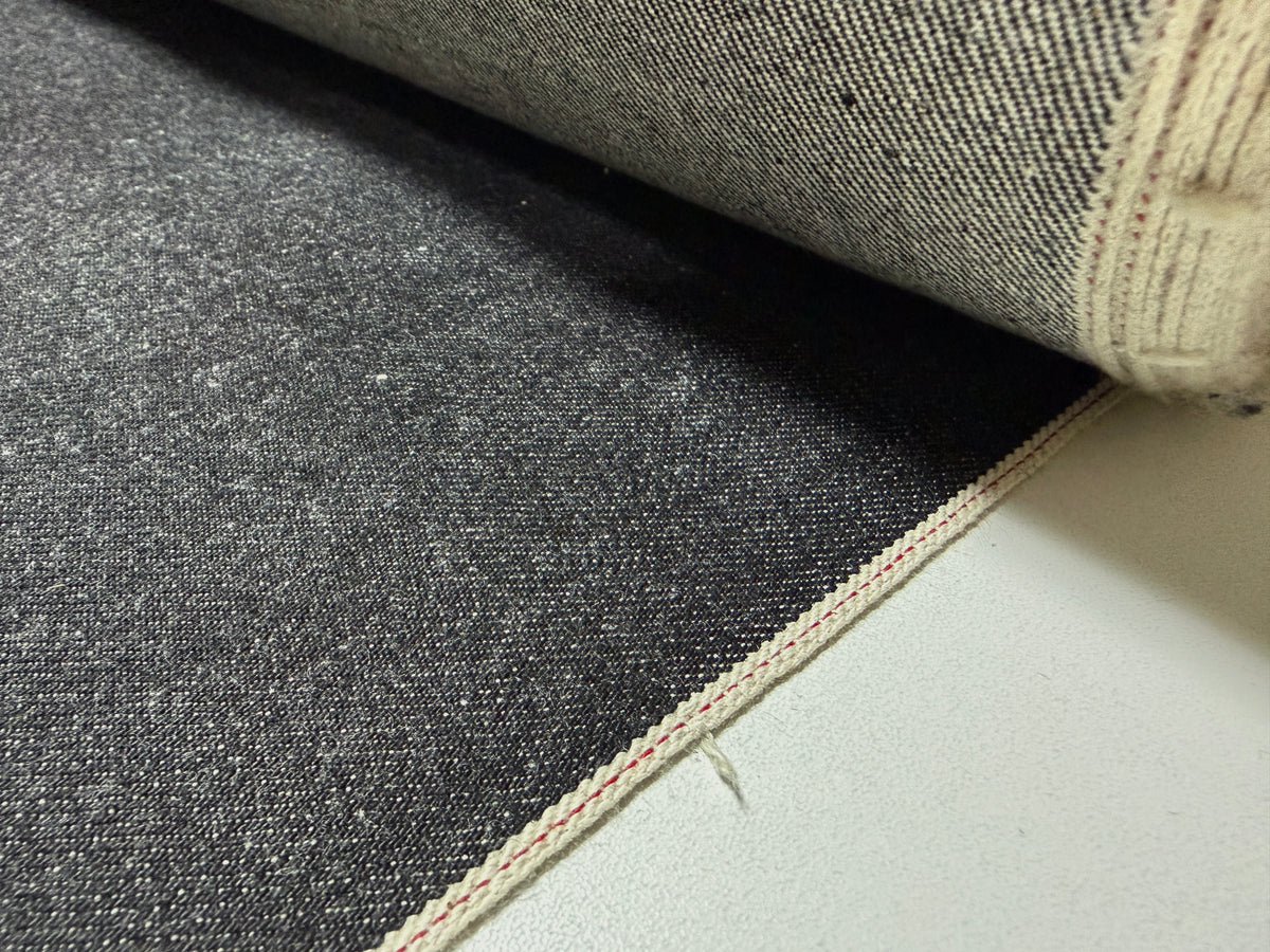 Okayama Denim | 14.7 oz Japanese Cotton Black Selvage Denim Red Selvage