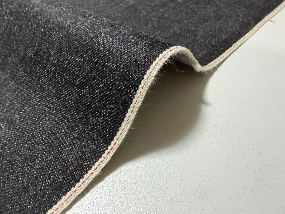 Okayama Denim | 14.7 oz Japanese Cotton Black Selvage Denim Red Selvage