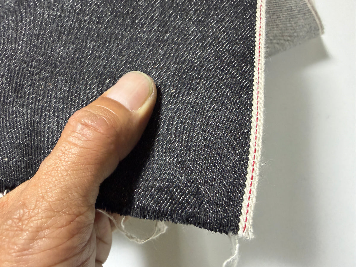 Okayama Denim | 14.7 oz Japanese Cotton Black Selvage Denim Red Selvage