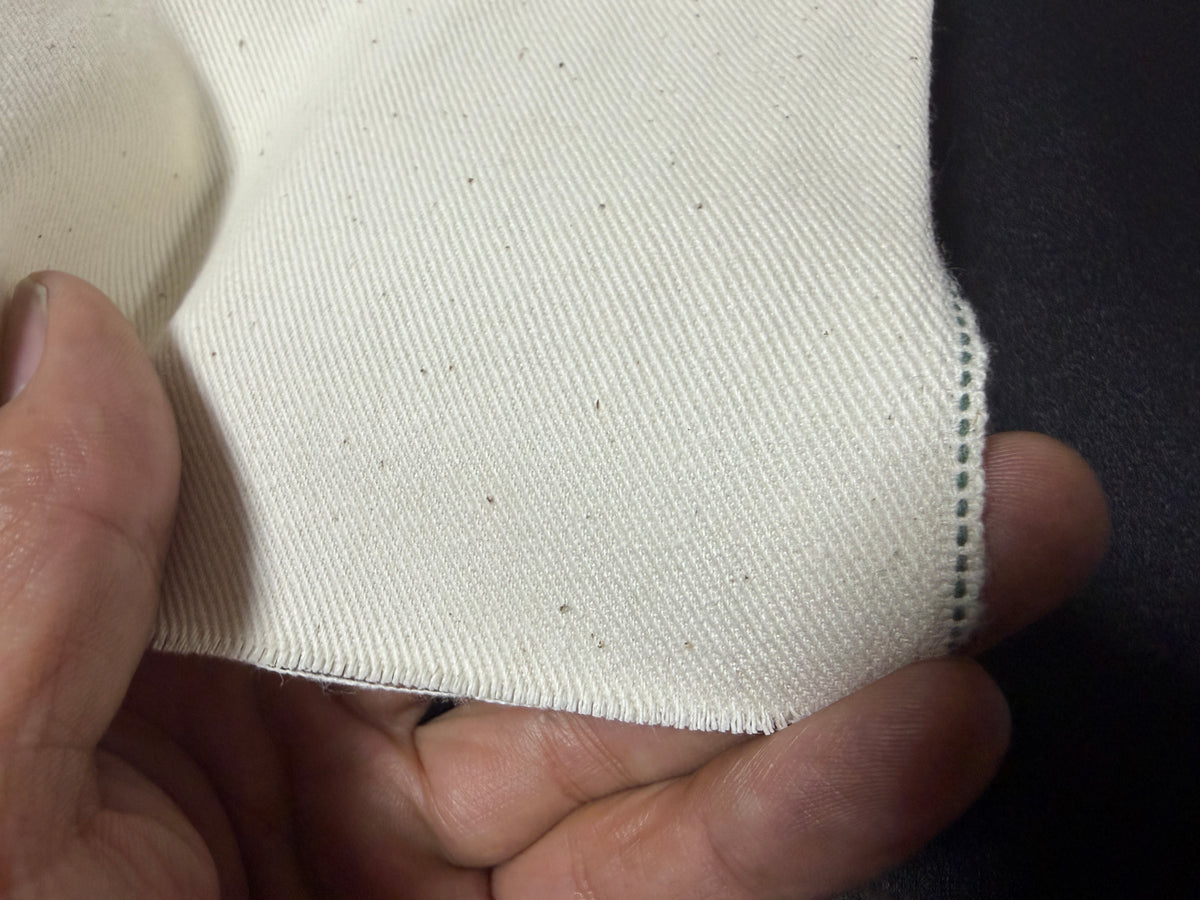 Okayama Denim From Japan | 8 oz Ecru "Left-Hand" Twill Japanese Selvage Denim by Yard