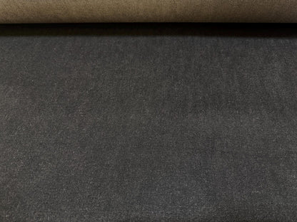 Okayama Denim | 13.5oz black/gray Japanese Selvage Denim fabric showing smooth texture and quality craftsmanship.